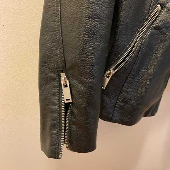 H&M Black Biker Faux Leather Jacket - Picture 4 of 5